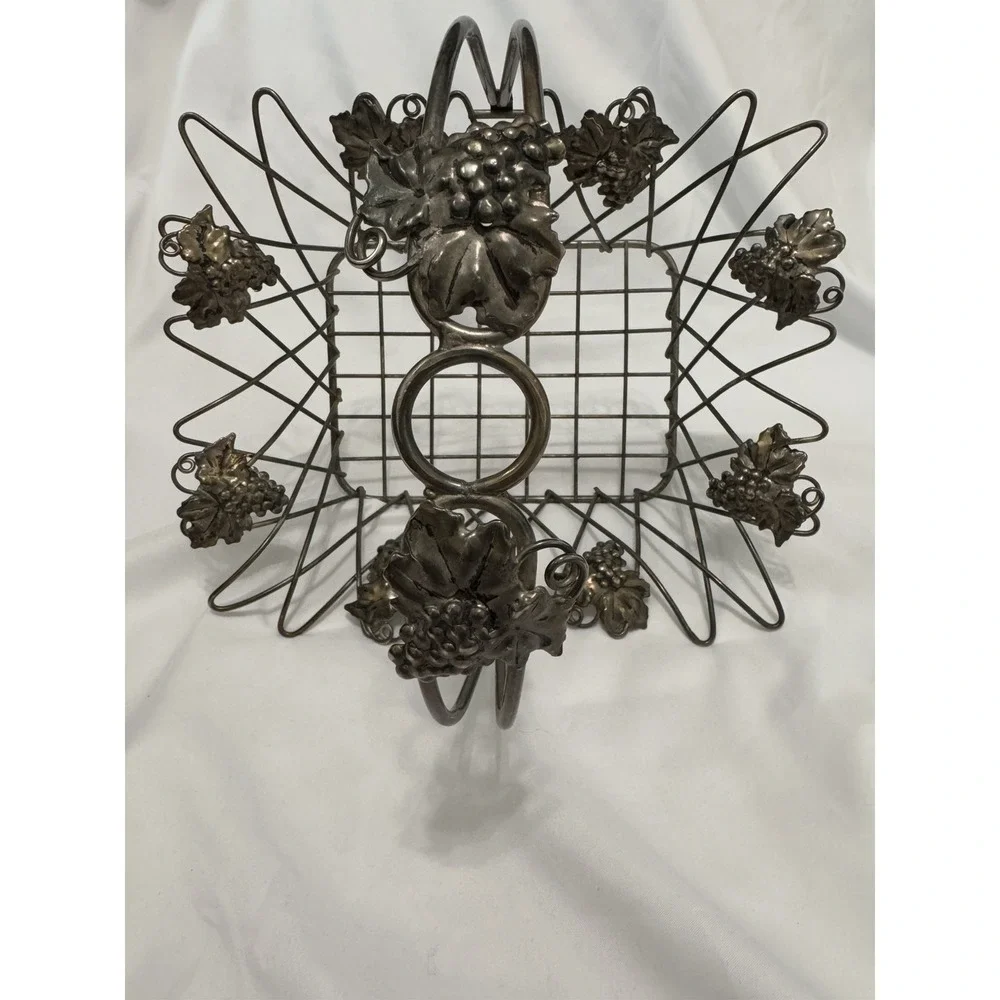 Vintage Antique‎ Basket FILIGREE Melchior Soviet USSR Fruit Country Kitchen